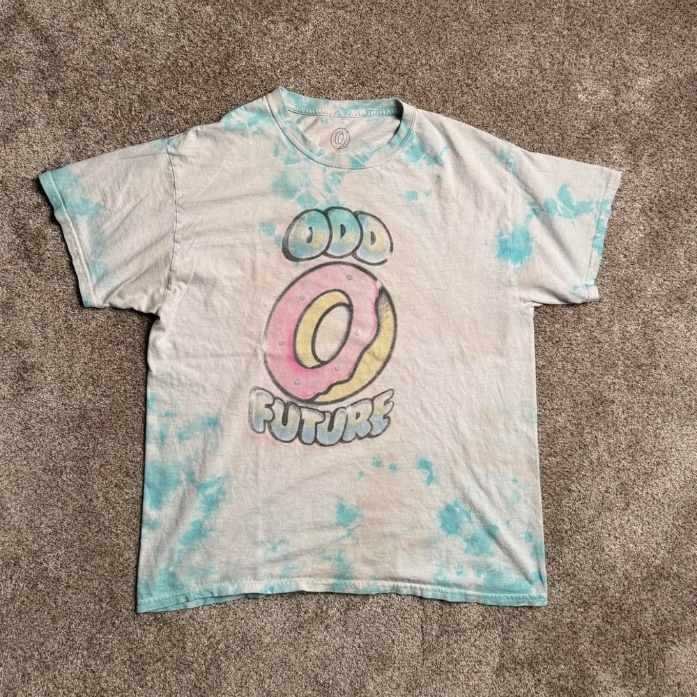 WHITE ODD FUTURE TIE DYE GRAPHIC TEE